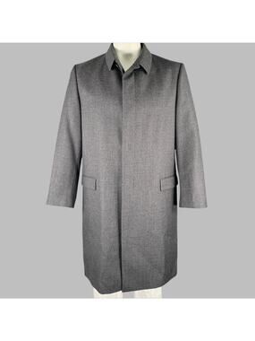 PRADA Size 46 Grey Wool Hidden Buttons Coat